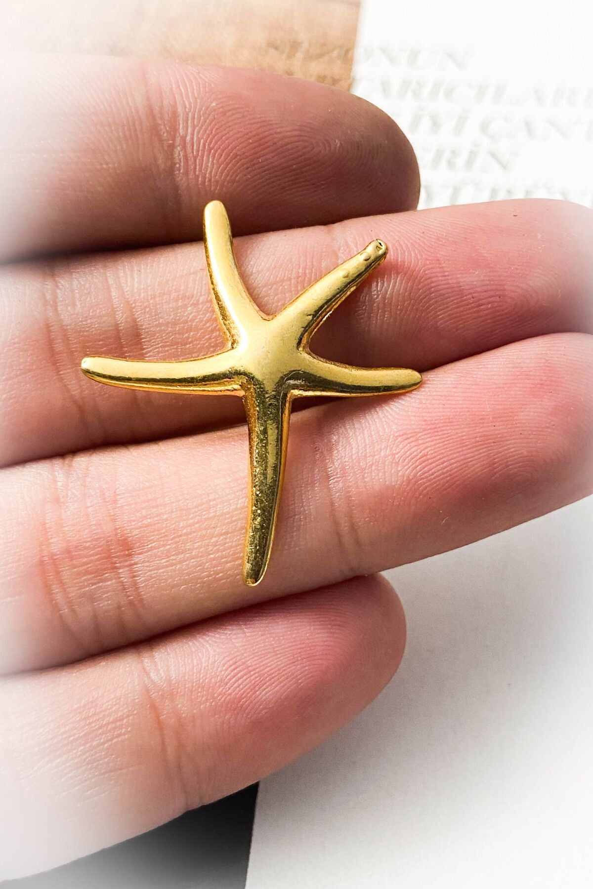 Deniz Yıldız Altın Kaplama Kolye Ucu