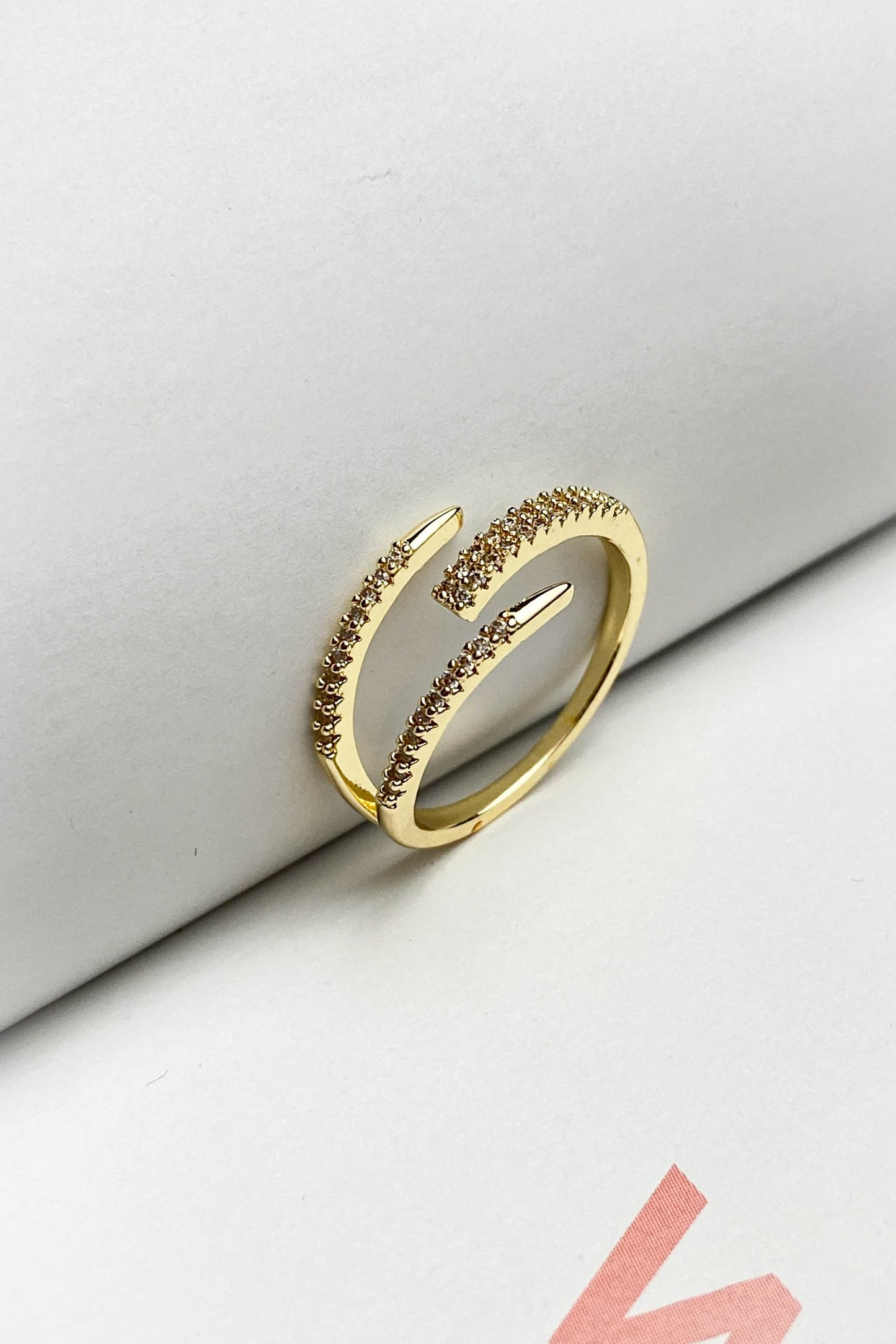 Pirinç Döküm Yüzük Pençe Taşlı Yüzük Gold Silver