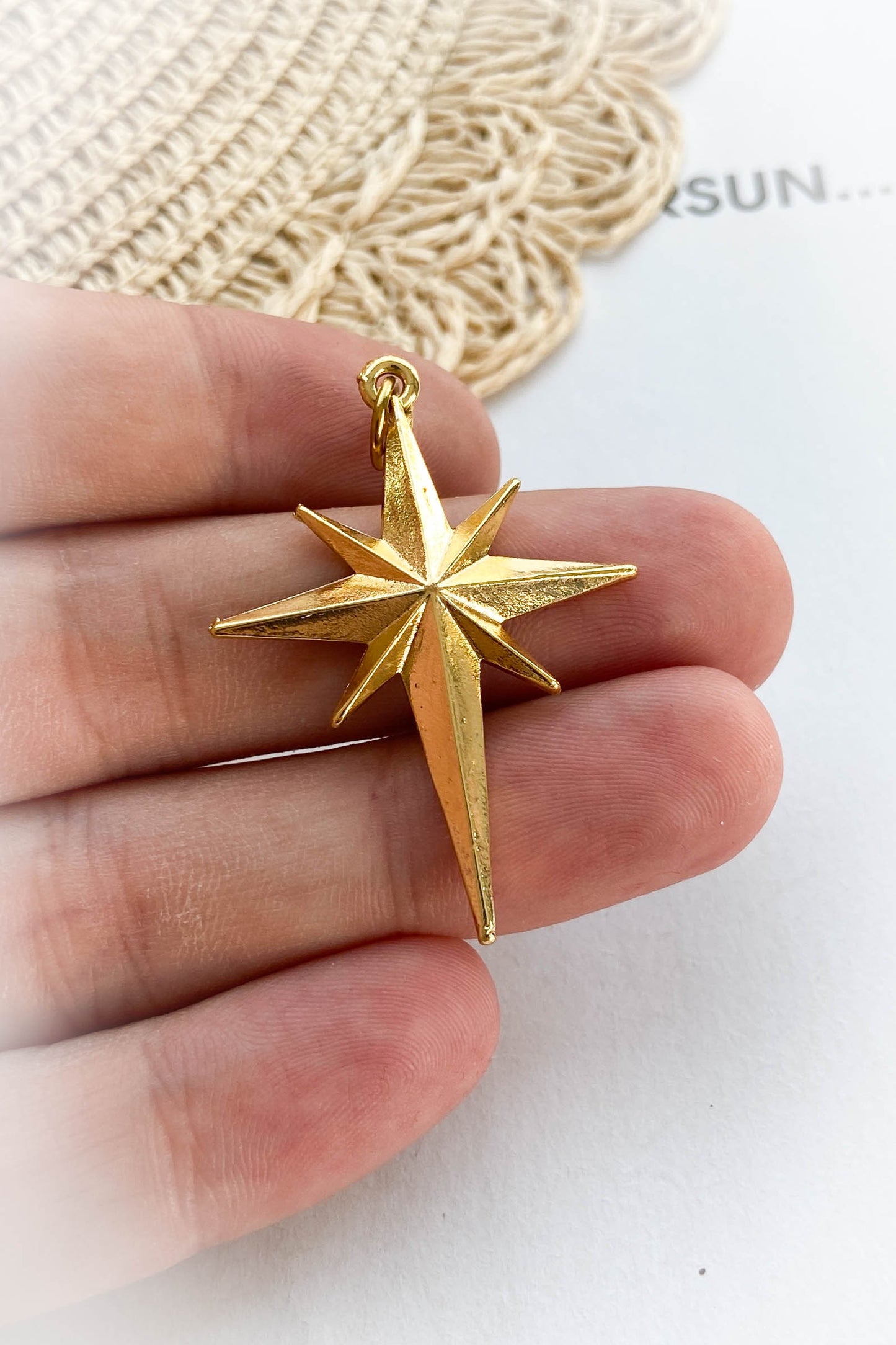 Metal Kuzey Yıldızı Kolye Ucu ( Kaplama )