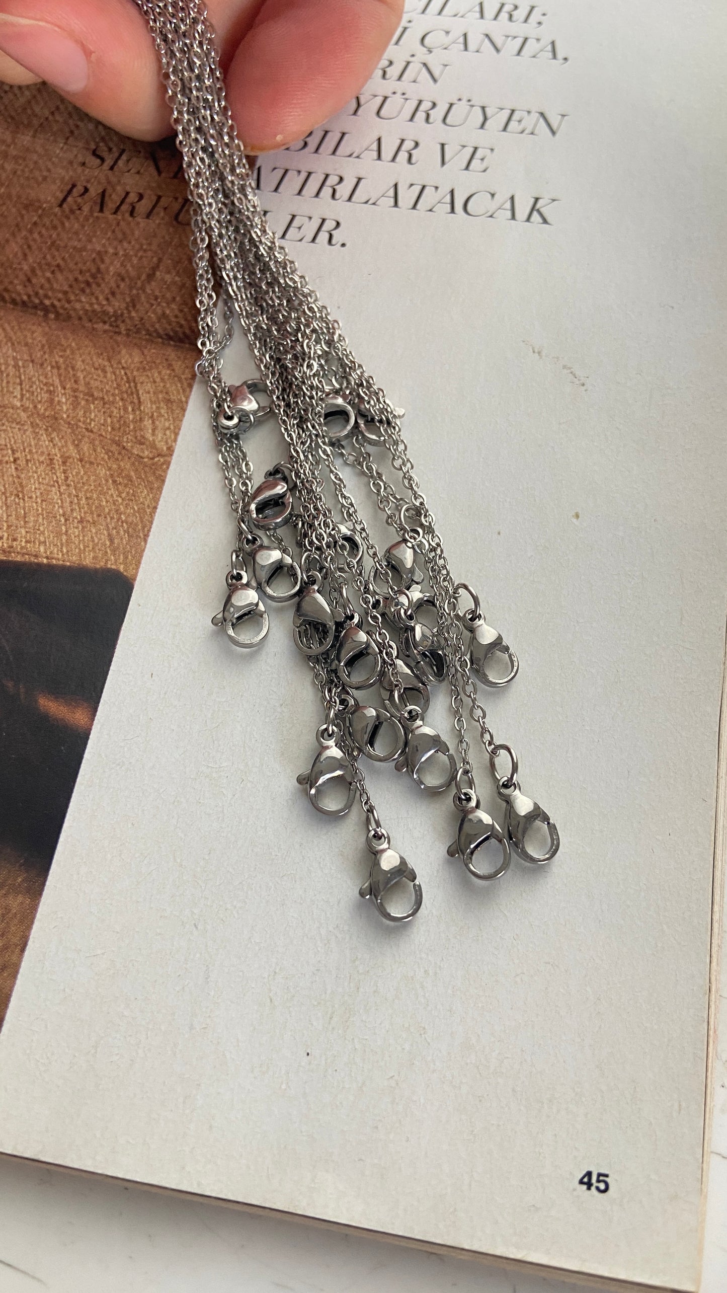 Çelik SF Zincir / 60 cm / Gümüş (Hazır Kolye Zinciri )