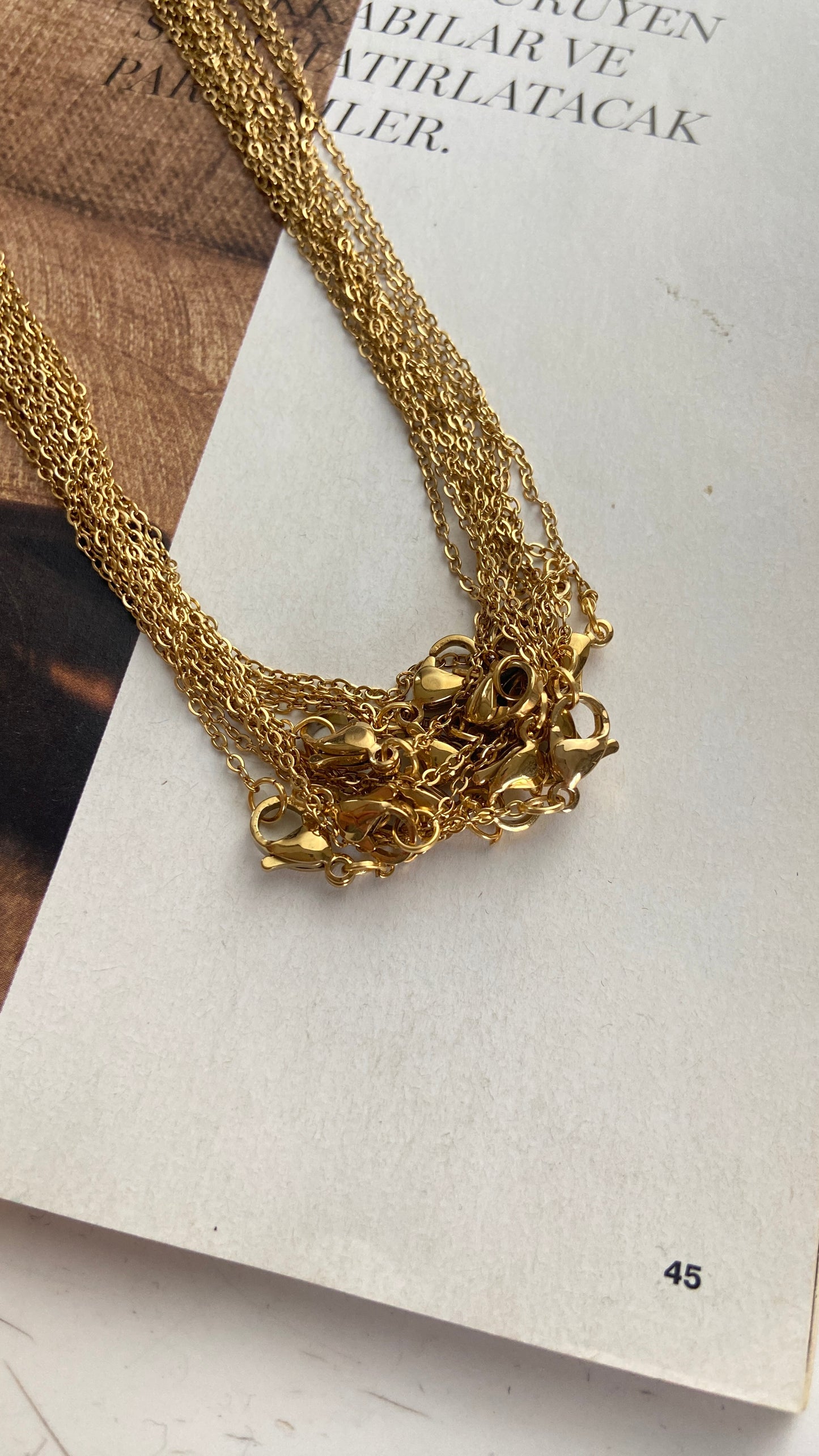 Çelik SF Kolye Zinciri / 60 cm / Altın ( Hazır Kolye Zinciri )