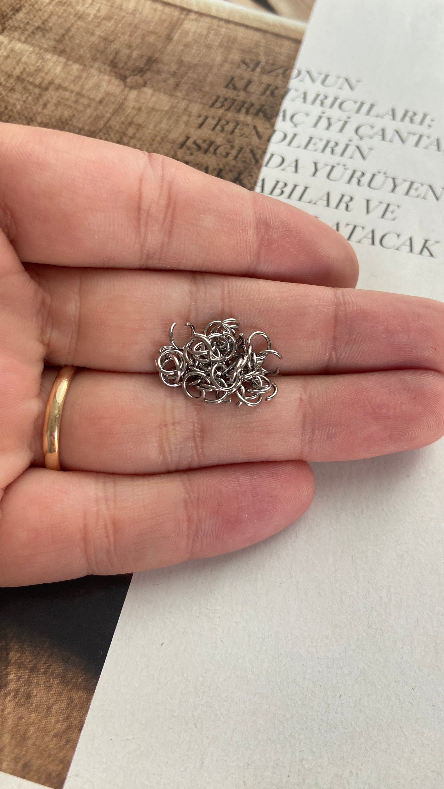 Çelik Kolye / Takı Halkası 0.5 x 5.0 mm / Gümüş