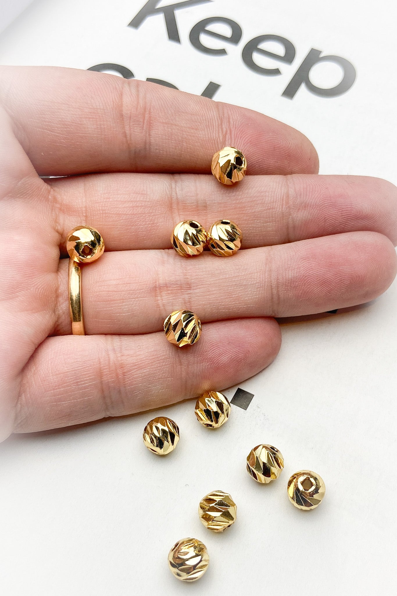 ( 8mm ) Metal Döküm Çizgili Dorika Bileklik - Kolye Ara Aparatı Kaplama