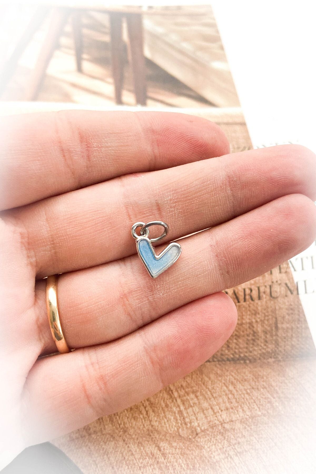 Rodyum Kaplama Kalp Model Kolye Ucu