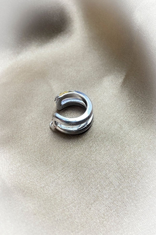 Halka Kıkırdak Küpe Rodyum Kaplama Ear Cuff Kadın Küpe