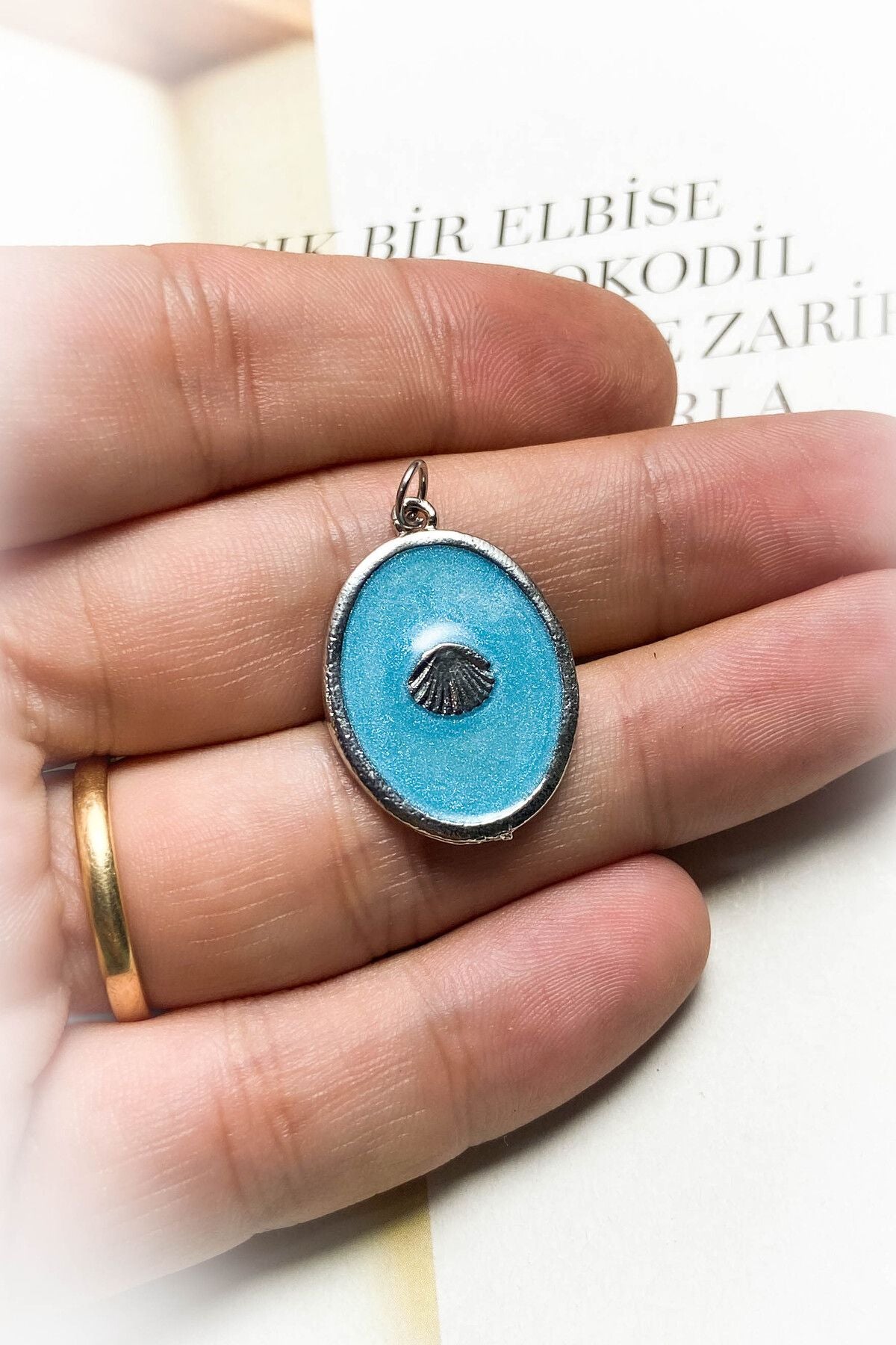 Rodyum Kaplama Mavi Mineli Kolye Ucu 13 Farklı Model Seçeneği