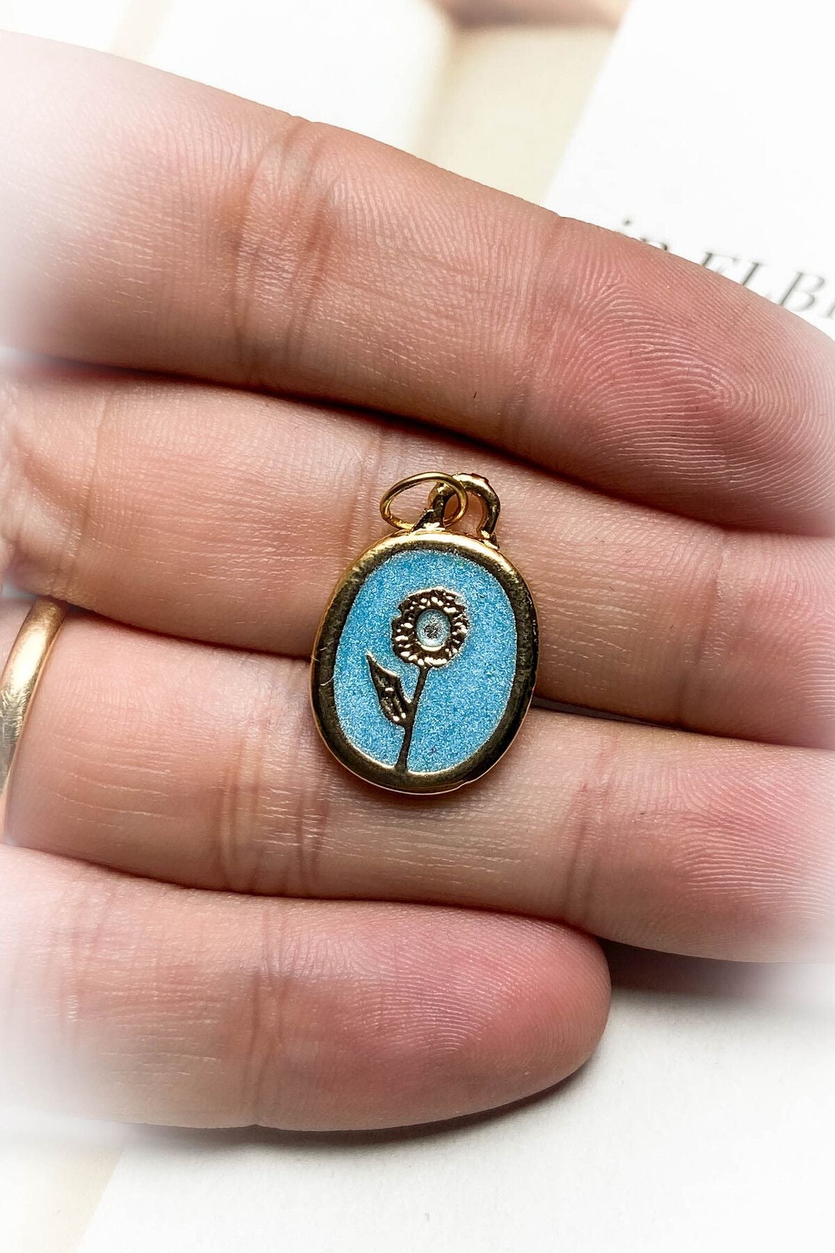 Altın Kaplama Mavi Mineli Kolye Ucu 7 Farklı Model Seçeneği