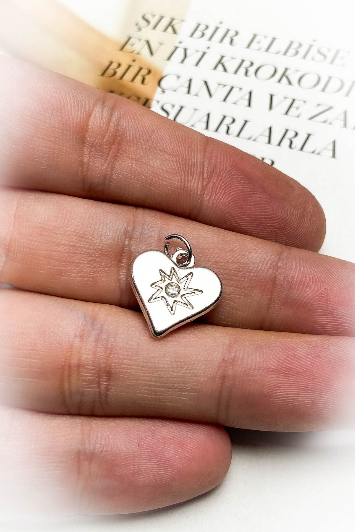 Rodyum Kaplama Mavi Mineli Kolye Ucu 13 Farklı Model Seçeneği