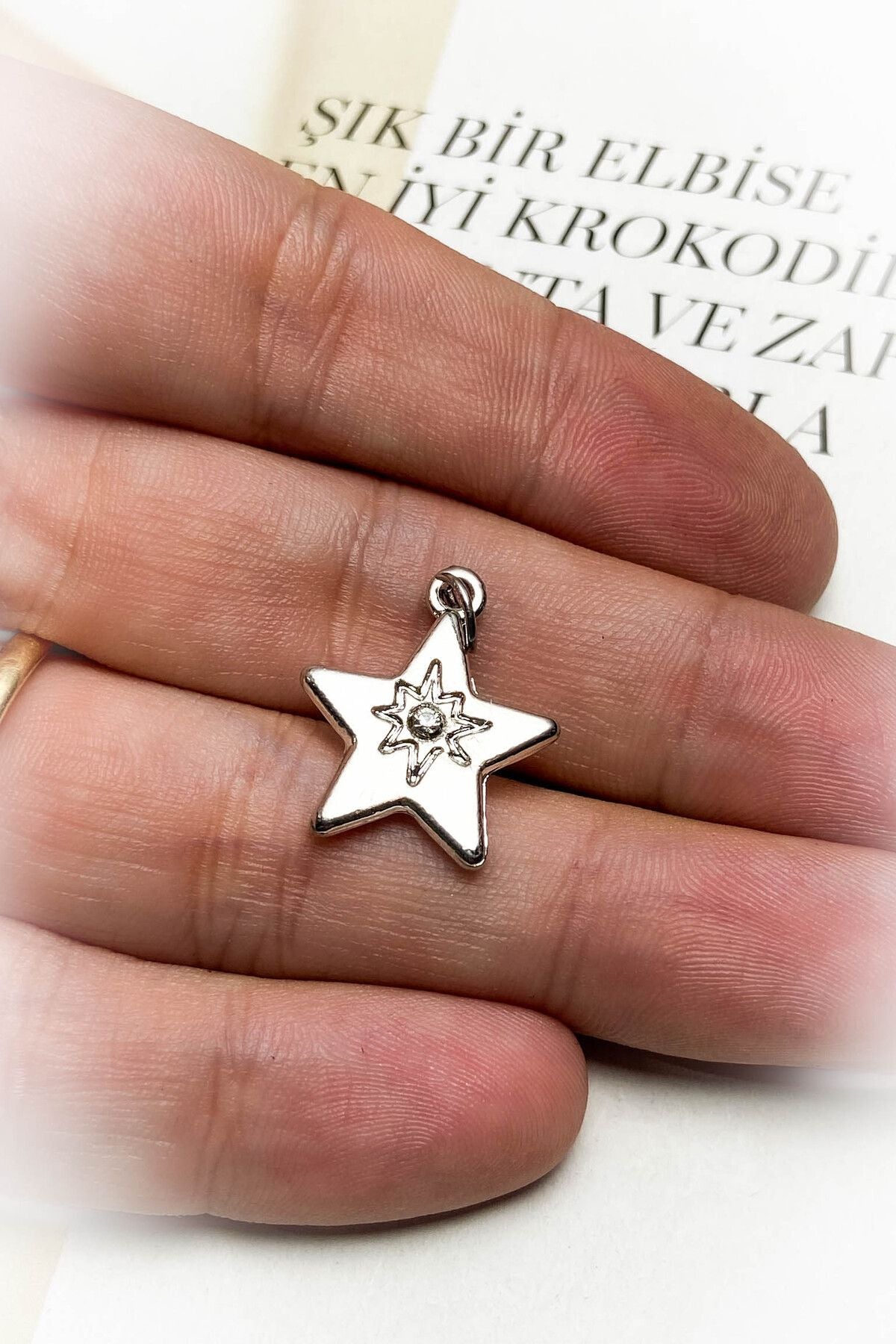 Rodyum Kaplama Mavi Mineli Kolye Ucu 13 Farklı Model Seçeneği