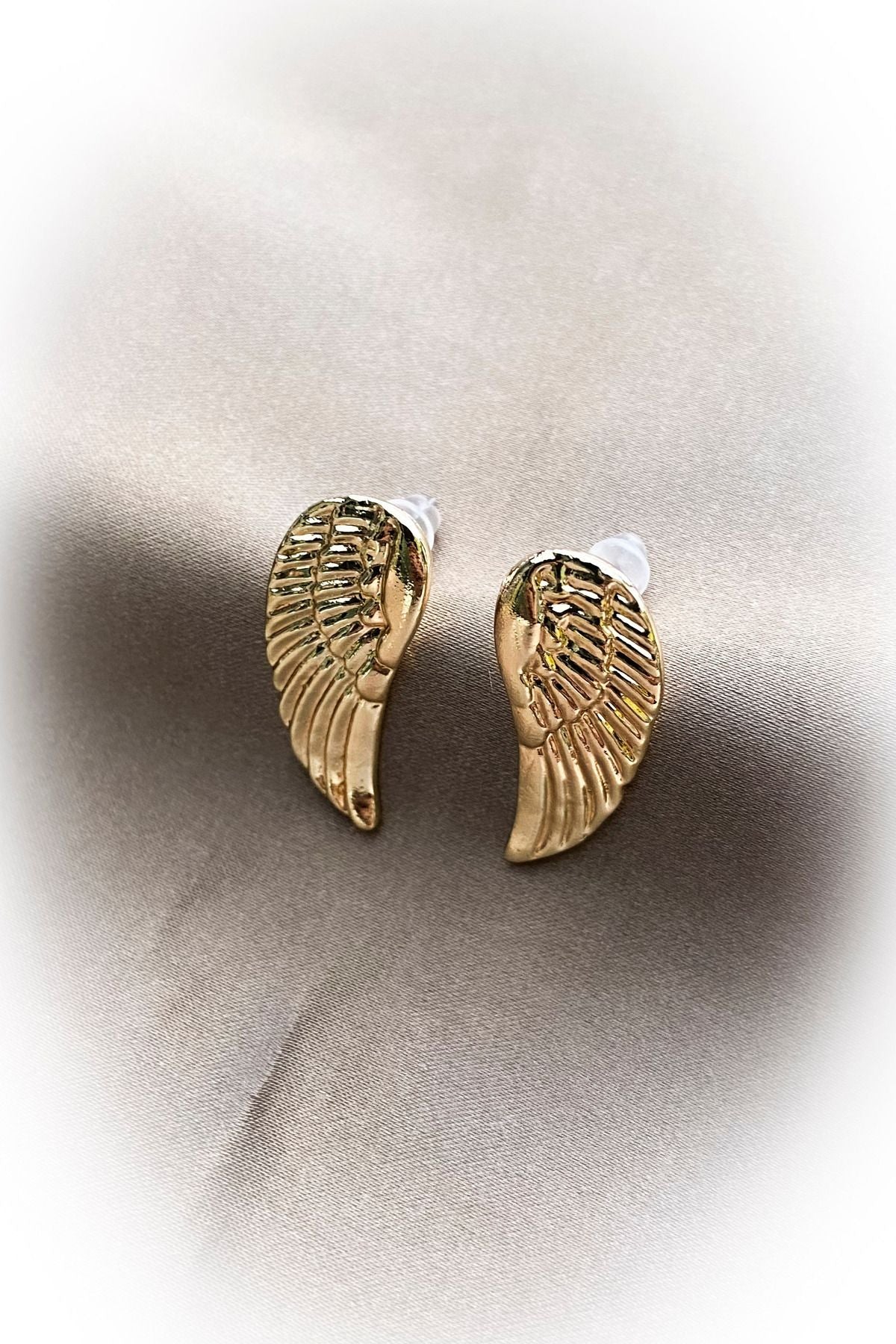 Melek Kanadı Küpe rodyum kaplama kuş kanat küpe