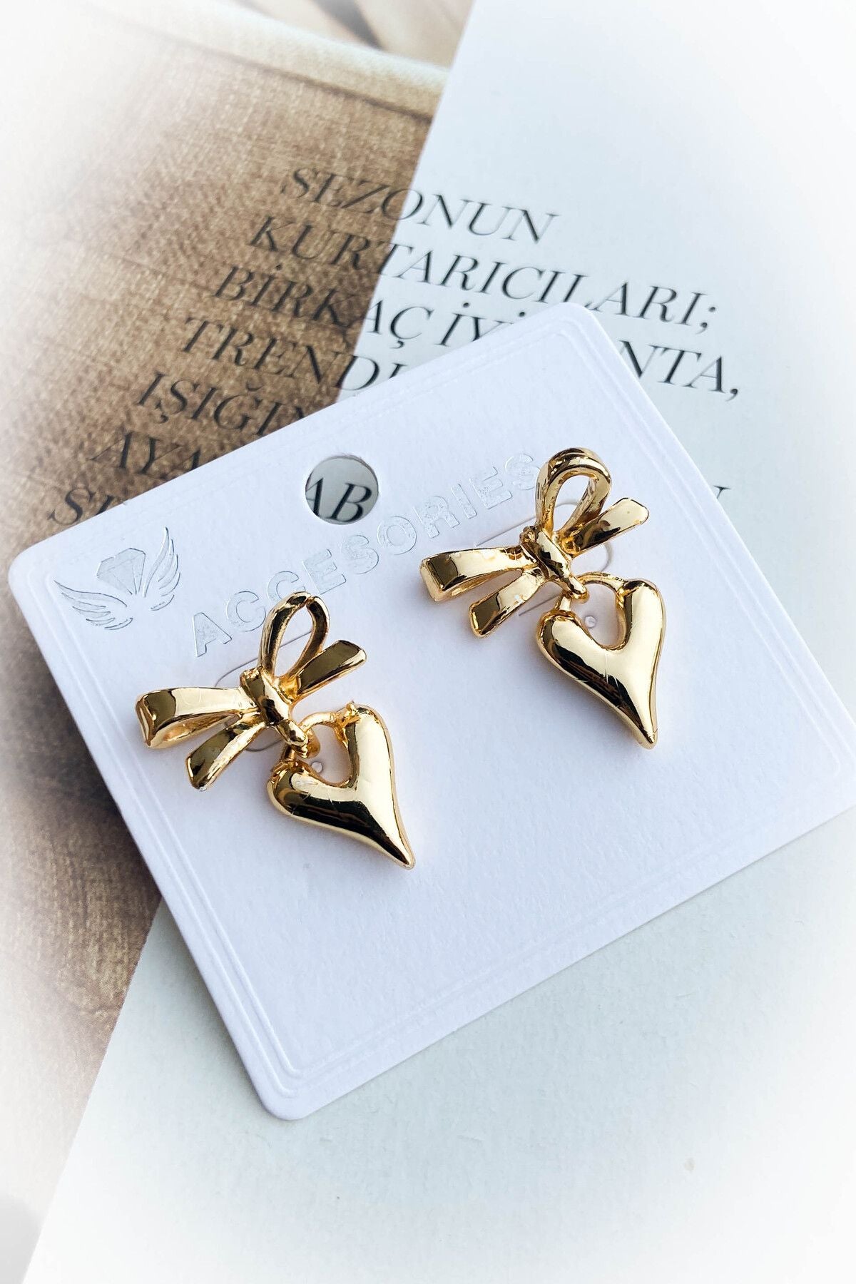 Çelik Kalpli Fiyonk Model Çelik Küpe 2 Farklı Renk Seçeneği