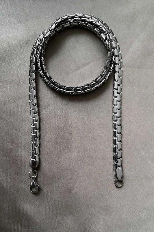 Garantili Çelik Unisex 60 Cm / 8 Mm Küba Kalın Zincir Çelik Kolye, Kadın Kolye