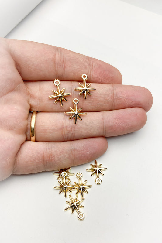 Altın Kaplama Kutup Yıldızı Figürlü Kolye, Küpe ve Takı Ucu, Kuzey Yıldızı