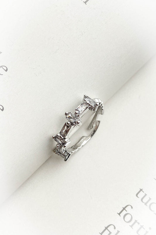 Pirinç Döküm Ayarlanabilir Minimal Vintage Taşlı Yüzük Altın Kaplama