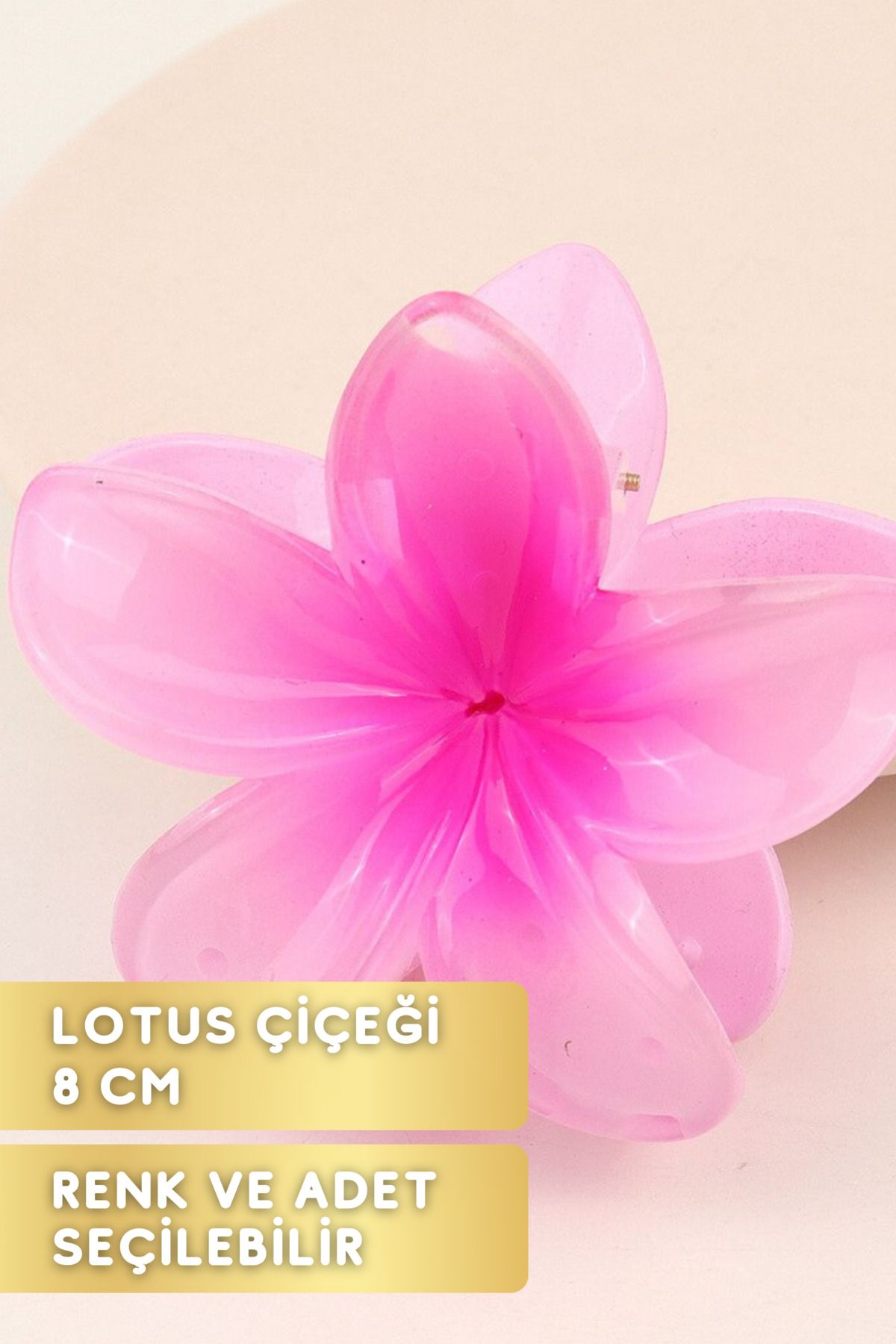 Çok Al Az Öde Lotus Çiçekli Renkli Toka Mandal Pençe 8 Cm Pembe Kırmızı Mavi Mor Sarı