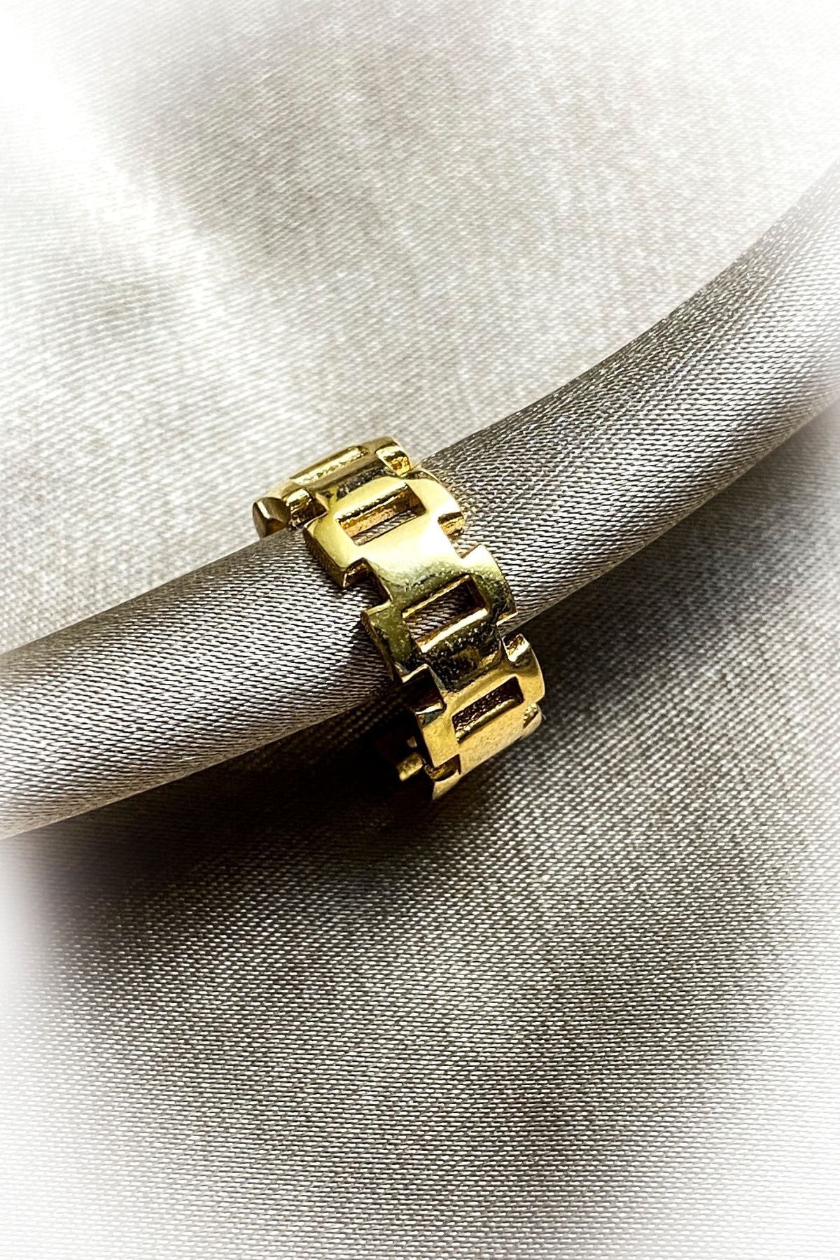 Zincir Desenli Kalın Kıkırdak Küpe 925 Gümüş Kaplama Ear Cuff Kadın Küpe Çelik
