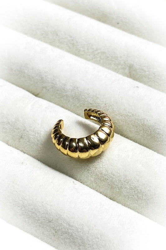 Bombeli Halka Kıkırdak Küpe Rodyum Kaplama Ear Cuff Kadın Küpe