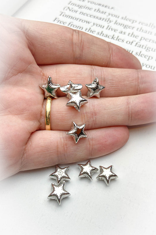 Kaplama Bileklik Ara Aparatı - Çizgili Yıldız Rodyum