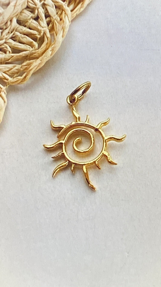 Kaplama Spiral Güneş Kolye Ucu