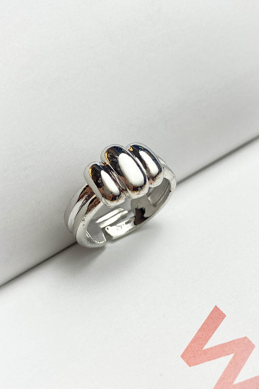 Pirinç Döküm 3 Çizgi Kabartmalı Yüzük Ayarlanabilir