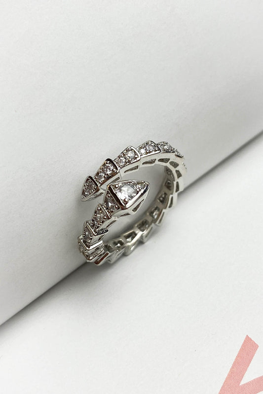 Pirinç Döküm Yüzük Yılan Sarmalı Taşlı Yüzük