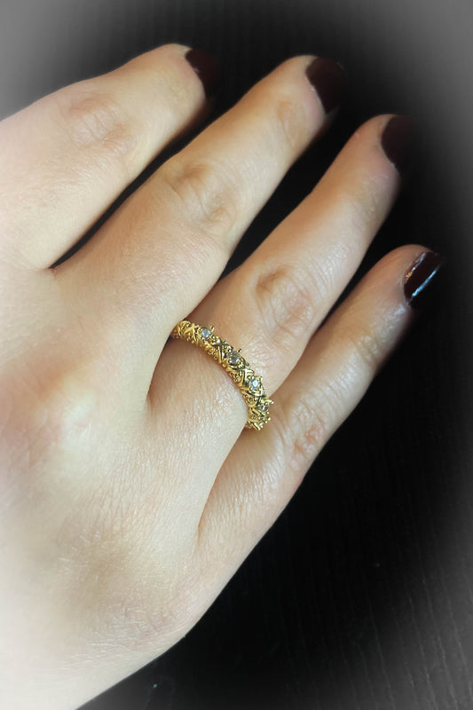 Pirinç Döküm Taşlı Minimal Yüzük Ayarlı Altın Kaplama