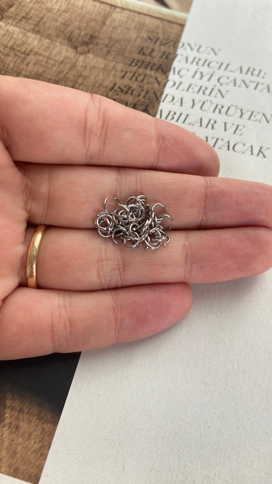 Çelik Kolye / Takı Halkası 0.5 x 5.0 mm / Gümüş