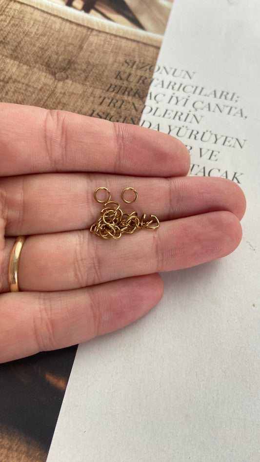 Çelik Kolye / Takı Halkası 0.5 x 5.0 mm / Altın