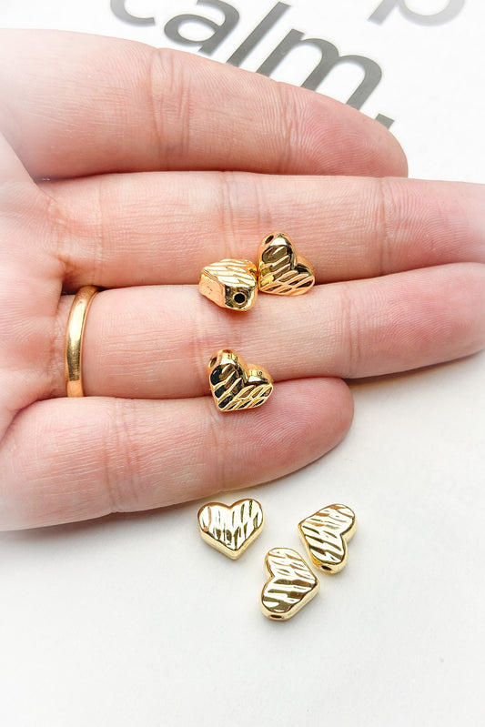 Metal Döküm Dalgalı Kalp Bileklik - Kolye Ara Aparatı Kaplama