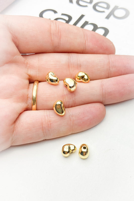 Metal Döküm Bombeli Kalp Bileklik - Kolye Ara Aparatı Kaplama