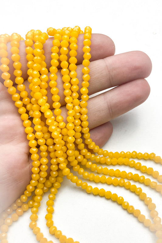 Kristal 4 mm Boncuk 1 Dizi ( Sarı )