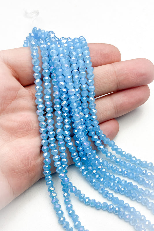 Kristal 4 mm Boncuk 1 Dizi ( Açık Mavi )
