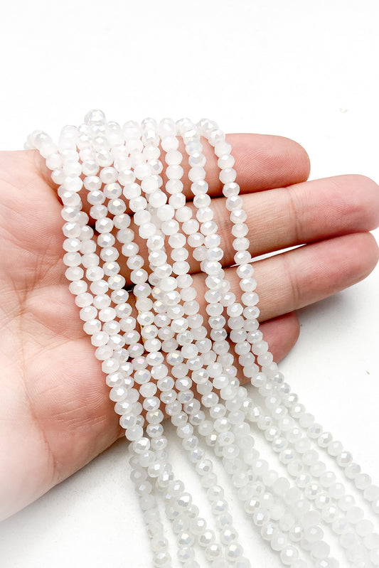 Kristal 4 mm Boncuk 1 Dizi (Şeffaf Beyaz )