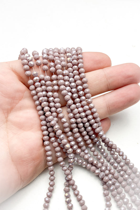 Kristal 4 mm Boncuk 1 Dizi ( Gül Kurusu )