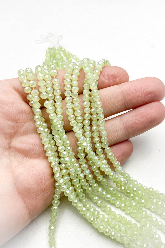 Kristal 4 mm Boncuk 1 Dizi ( Fıstık Yeşil )