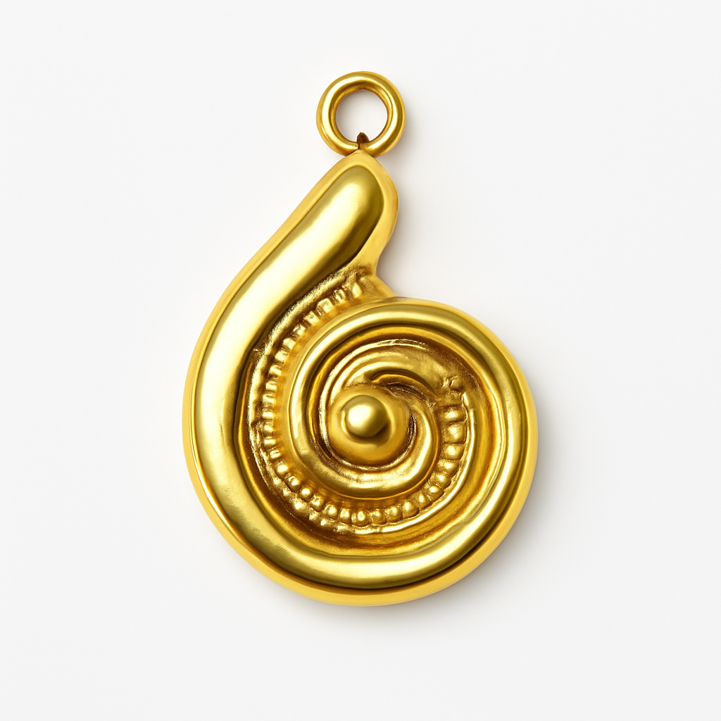 Gold Renk Spiral Sari Kolye Ucu - Vektör Görsel