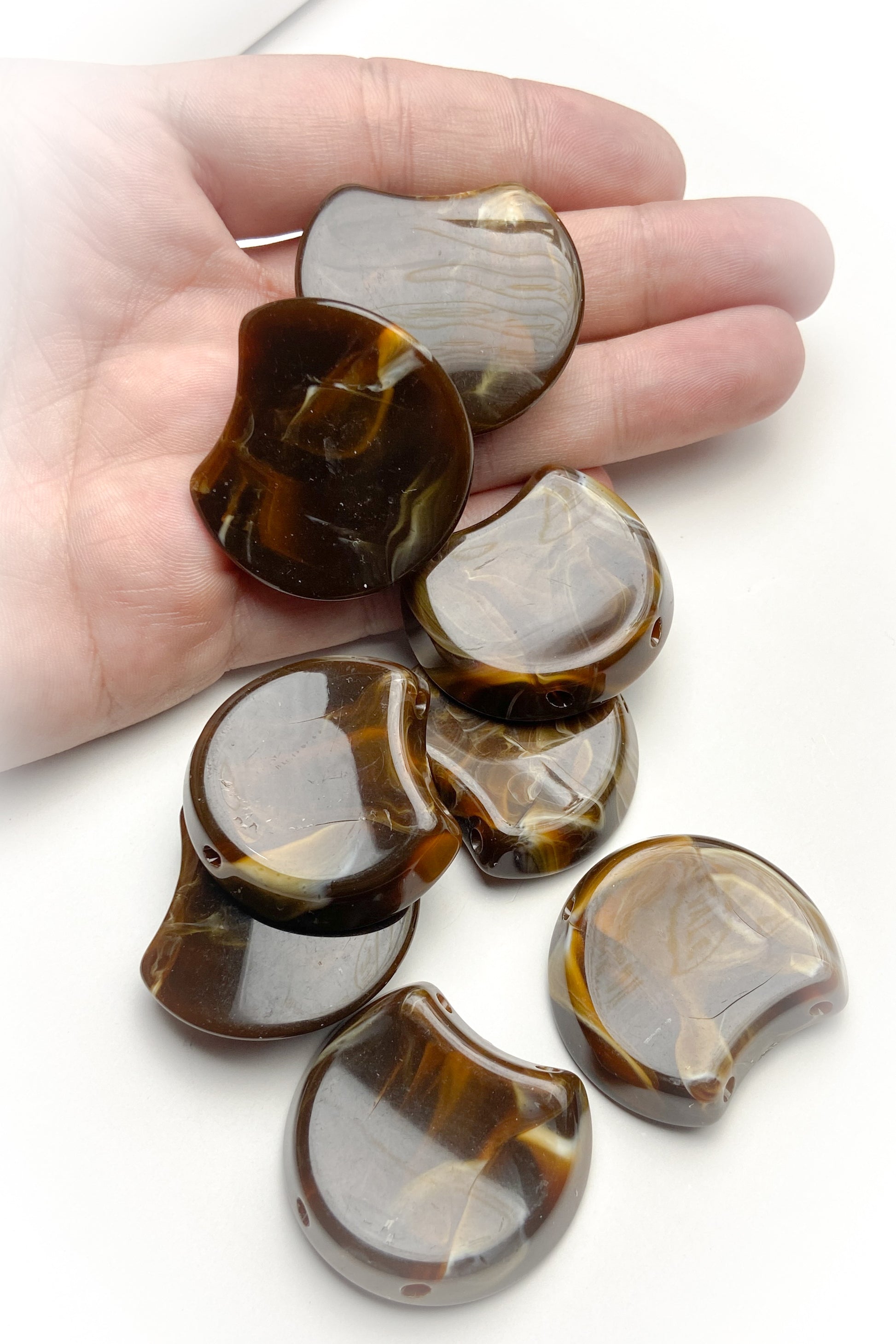 Kahverengi Oval Kemik Boncuk