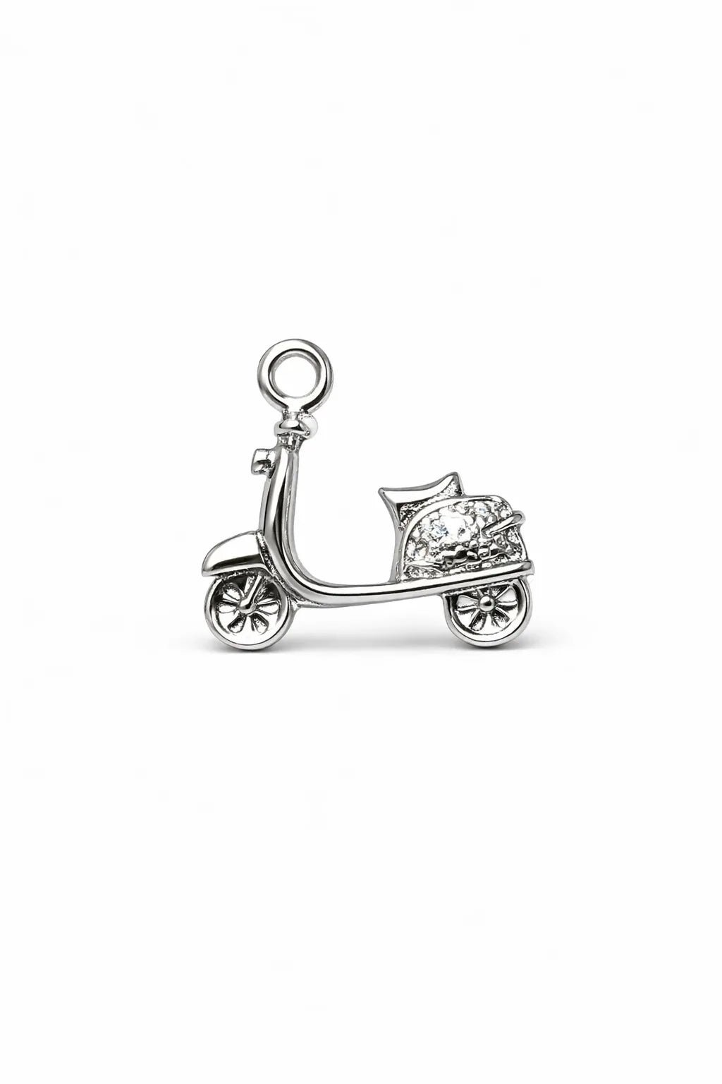 Scooter Şeklinde Gümüş Renk Kolye Ucu